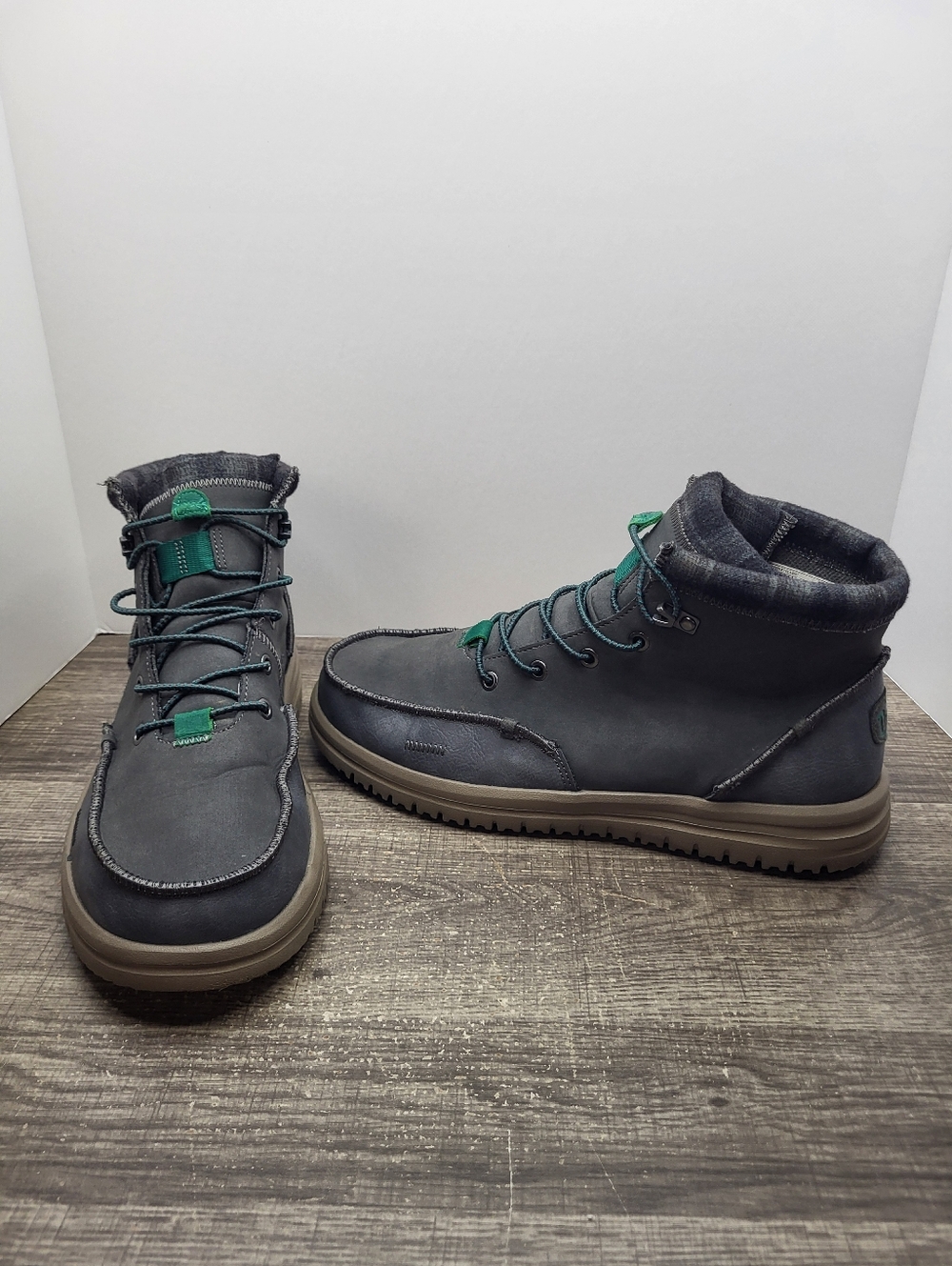 Hey Dude Bradley Charcoal Leather Ankle Lace Up Boots Mens Size 11